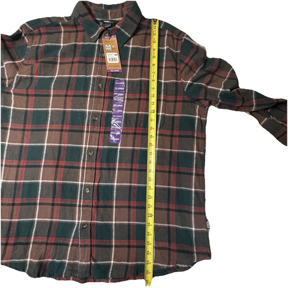 NEW Eddie Bauer Men's LS Cotton Flannel Shirt Mocha Overland Plaid Size 2XL NWT - Picture 3 of 8